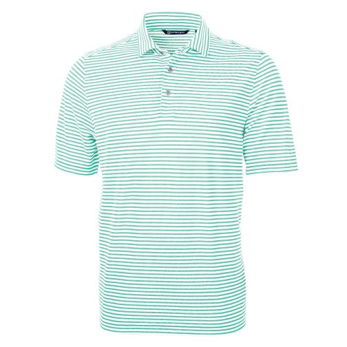 M-MCK01168 MENS CUTTER & BUCK VIRTUE ECO PIQUE STRIPED RECYCLED POLO ...